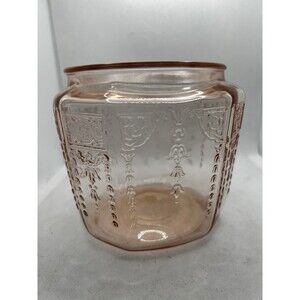 Anchor Hocking PRINCESS PINK COOKIE JAR BOTTOM ONLY vintage glass